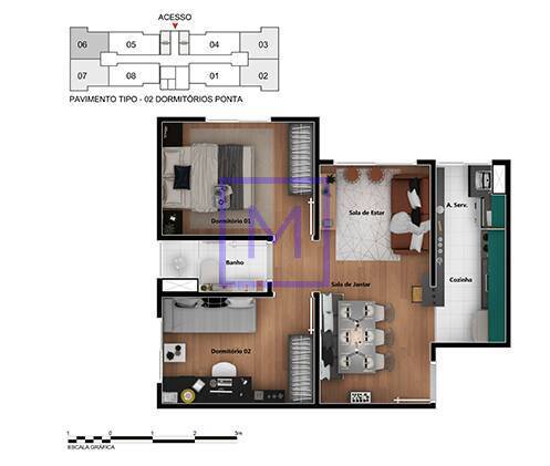 Apartamento, 2 quartos, 43 m² - Foto 13