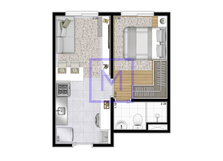 Apartamento, 2 quartos, 35 m² - Foto 17