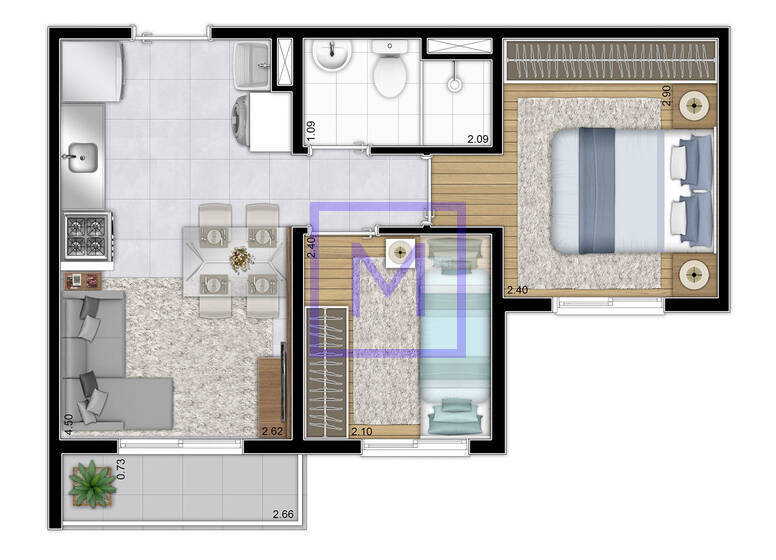Apartamento, 2 quartos, 35 m² - Foto 19