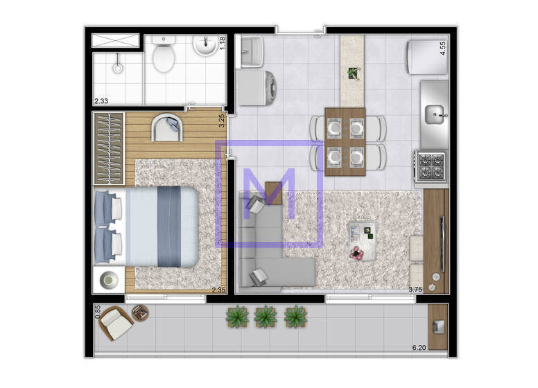 Apartamento, 2 quartos, 35 m² - Foto 20