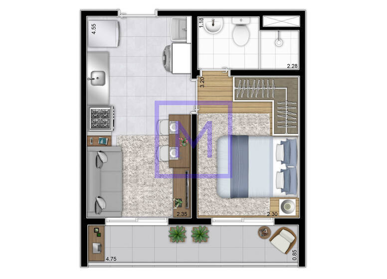 Apartamento, 2 quartos, 29 m² - Foto 21