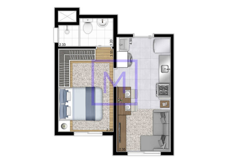 Apartamento, 1 quarto, 26 m² - Foto 16