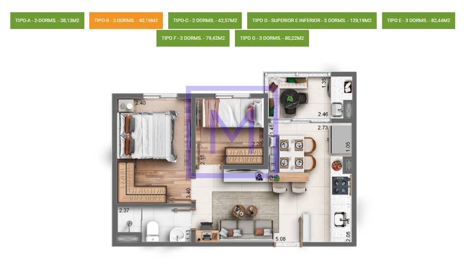 Apartamento, 2 quartos - Foto 12