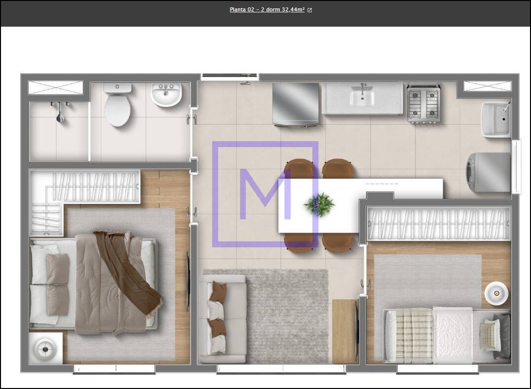 Apartamento, 2 quartos, 32 m² - Foto 10